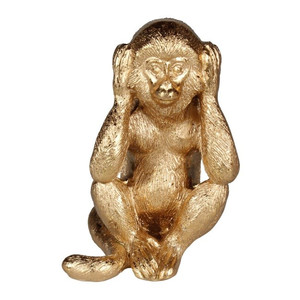 Splendid Decoration Monkey Hear 8x7.5x10 cm, gold