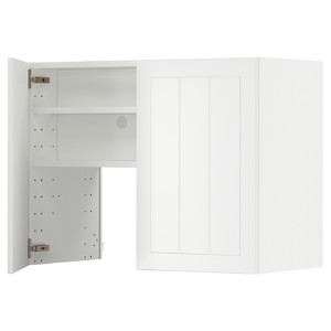 METOD Wall cb f extr hood w shlf/door, white/Stensund white, 80x60 cm