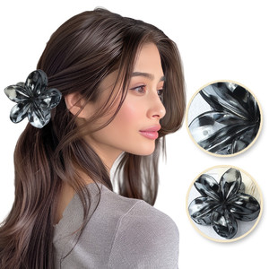 ECARLA Hair Clip Flower, black