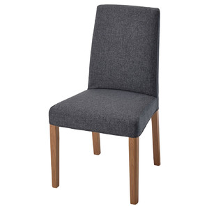 BERGMUND Chair, oak, Gunnared medium grey