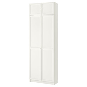 BILLY / OXBERG Bookcase w height extension ut/drs, white, 80x30x237 cm