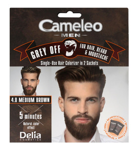 Delia Cosmetics Cameleo Men Single Use Hair Colorizer no. 4.0 medium brown  15mlx2