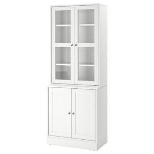 HAVSTA Storage combination w glass-doors, white, 81x47x212 cm