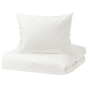 NATTJASMIN Quilt cover and pillowcase, white, 200x150 cm/50x60 cm