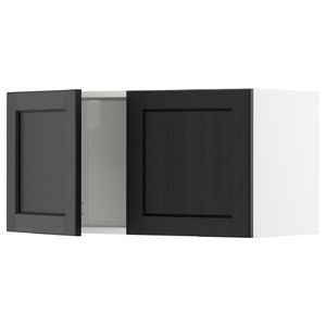 METOD Wall cabinet with 2 doors, white/Lerhyttan black stained, 80x40 cm