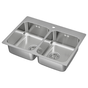 LÅNGUDDEN Inset sink, 2 bowls