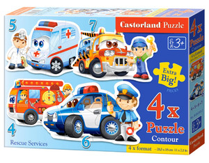 Castorland Children's Contour Puzzle 4in1 Rescue Services 3+