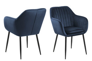 Upholstered Chair Emilia Velvet, 1pc, deep blue/black