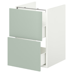 ENHET Base cb f washbasin w 2 drawers, white/pale grey-green, 40x42x60 cm