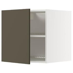 METOD Top cabinet for fridge/freezer, white/Havstorp brown-beige, 60x60 cm