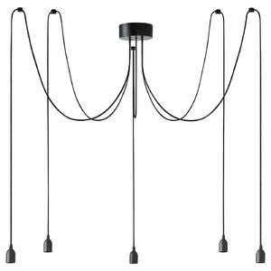 BENGTSBOL Pendant lamp with 5 lamps, black