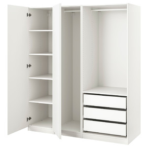 PAX / VIKANES Wardrobe, white, 175x58x201 cm