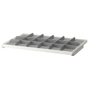 KOMPLEMENT Pull-out tray with divider, white, light grey, 100x58 cm
