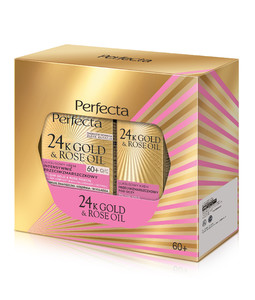 PERFECTA Gift Set 24K Gold & Rose Oil (Day & Night 60+ Cream + Eye Cream )