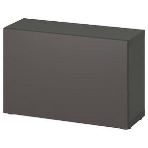 BESTÅ Shelf unit with door, dark grey/Lappviken dark grey, 60x22x38 cm
