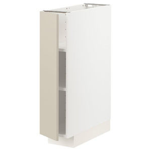 METOD Base cabinet with shelves, white/Havstorp beige, 20x60 cm