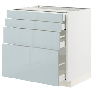 METOD / MAXIMERA Base cab 4 frnts/4 drawers, white/Kallarp light grey-blue, 80x60 cm