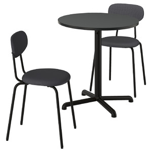 STENSELE / ÖSTANÖ Table and 2 chairs, anthracite anthracite/Remmarn dark grey, 70 cm