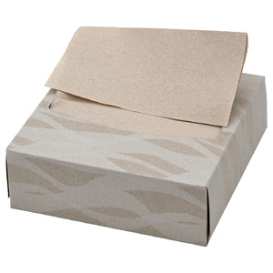 KRUSTISTEL Paper napkin, patterned white/light beige, 16x32 cm, 100 pack