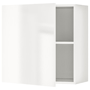 KNOXHULT Wall cabinet with door, high-gloss wite, 60x60 cm