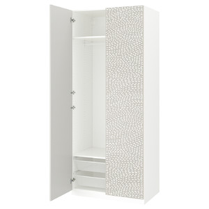 PAX / MISTUDDEN Wardrobe combination, white/grey patterned, 100x60x236 cm