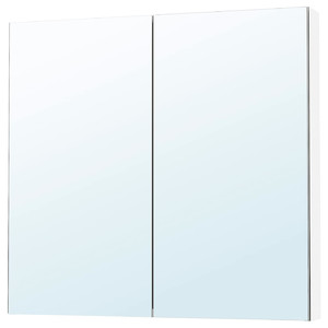 LETTAN Mirror cabinet with doors, mirror effect/mirror glass, 100x15x95 cm