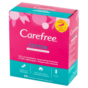 Carefree Cotton Pantyliners Uscented 56 Pack