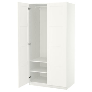 PAX / BERGSBO Wardrobe, white/white, 100x60x201 cm