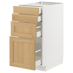 METOD / MAXIMERA Base cab 4 frnts/4 drawers, white/Forsbacka oak, 40x60 cm