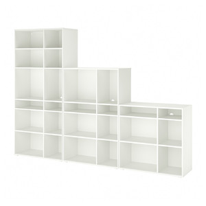 VIHALS Shelving combination, white, 286x37x200 cm