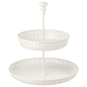 GARNERA Serving stand, two tiers, white