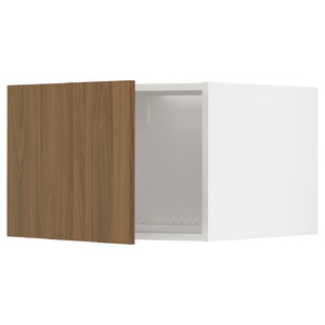 METOD Top cabinet for fridge/freezer, white/Tistorp brown walnut effect, 60x40 cm