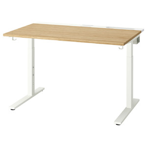 MITTZON Desk, oak veneer/white, 120x80 cm