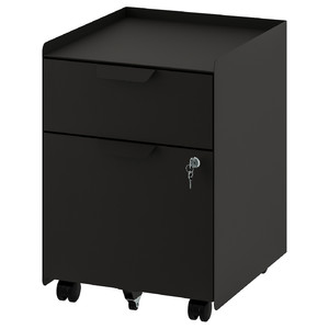 TROTTEN Drawer unit w 2 drawers on casters, anthracite