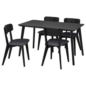 LISABO / LISABO Table and 4 chairs, black/Tallmyra black/grey, 140x78 cm