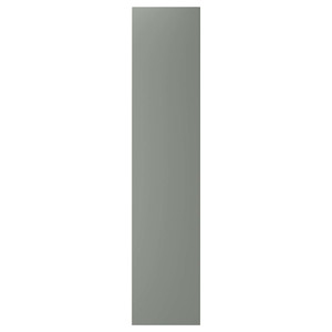 REINSVOLL Door with hinges, grey-green, 50x229 cm