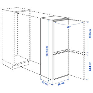 RÅKALL Fridge/freezer, IKEA 500 integrated, 153/79 l