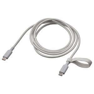 LILLHULT USB-C to USB-C, light grey, 1.5 m