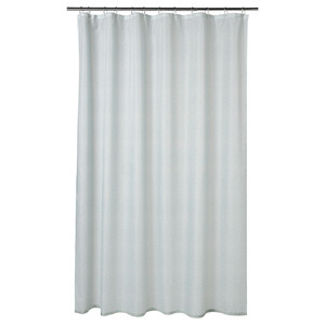 RÅNEÄLVEN Shower curtain, white/turquoise, 180x180 cm