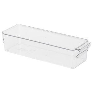 KLIPPKAKTUS Storage box for fridge, transparent, 32x10x8 cm