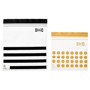 ISTAD Resealable bag, patterned/black yellow