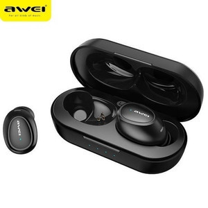 AWEI Bluetooth Headphones Earphones 5.0 T16 TWS + dock station, black