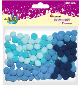 Pompoms 10mm 120pcs, blue