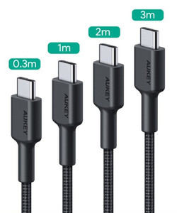Aukey USB-C Cable Quick Charge Power Delivery CB-CD37 4-Pack
