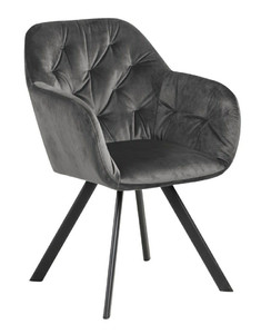 Upholstered Chair Lola, auto return, velvet, dark grey