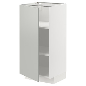 METOD Base cabinet with shelves, white/Havstorp light grey, 40x37 cm