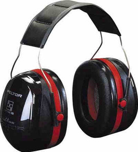3M PELTOR™ Optime™ III Earmuffs, 35 dB, Black/Red, Headband III H540A