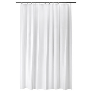 BJÄRSEN Shower curtain, white, 180x200 cm