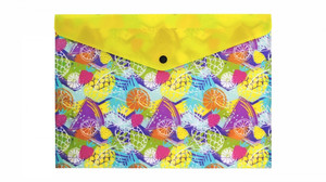 Document Envelope Pocket Wallet File with Button A4 PP, fruit