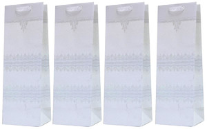 Gift Bag Bottle Bag 12x36x10, 12pcs, assorted patterns, white